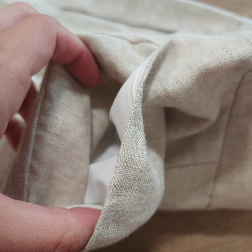 Mondern Sunday the Label Wide Leg 100% Linen Pant In natural Minimalist S XS - Picture 9 of 11